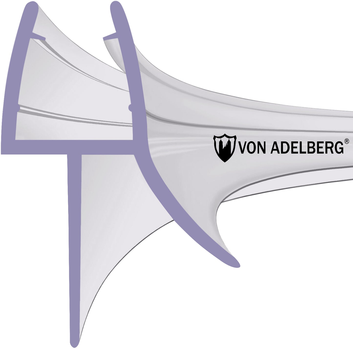 Duschtürdichtung Gebogen 100 cm Runddusche Viertelkreis Glasstärken 4 bis 6 mm - Profil-Profi