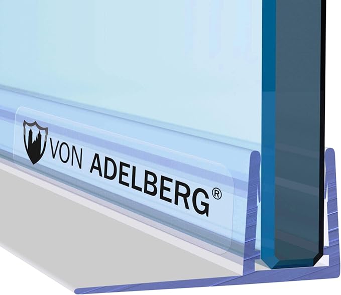 VON ADELBERG Duschdichtung Wasserabweiser Gerade PVC Ersatzdichtung für Dusche Typ: VA004-15 - Länge: 70 bis 200 cm - Glasstärke: 6 bis 8 mm - Profil-Profi