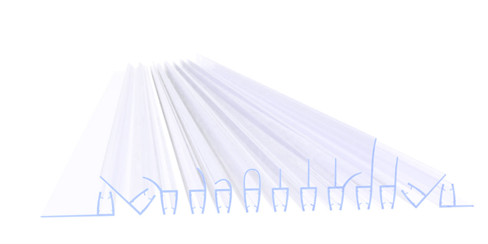 Von Adelberg Duschdichtung Gerade PVC Ersatzdichtung Wasserabweiser Duschprofil VA022-25 - Glasstärke 6 bis 8 mm - 200 cm Länge - Profil-Profi