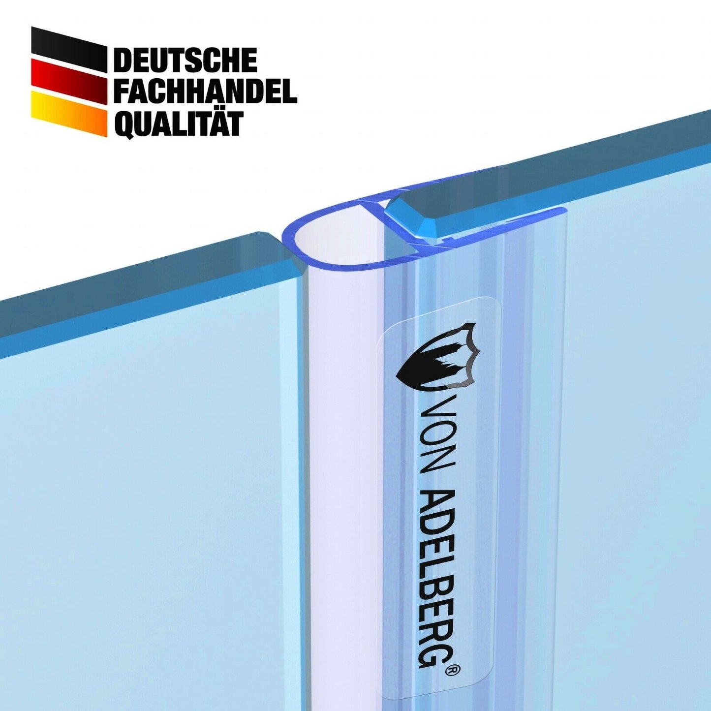 Duschdichtung Wasserabweiser Gerade PVC Ersatzdichtung für Dusche Typ: VA007 - Länge: 200 cm - Glasstärke: Für Glas von 6 bis 8 mm - Profil-Profi
