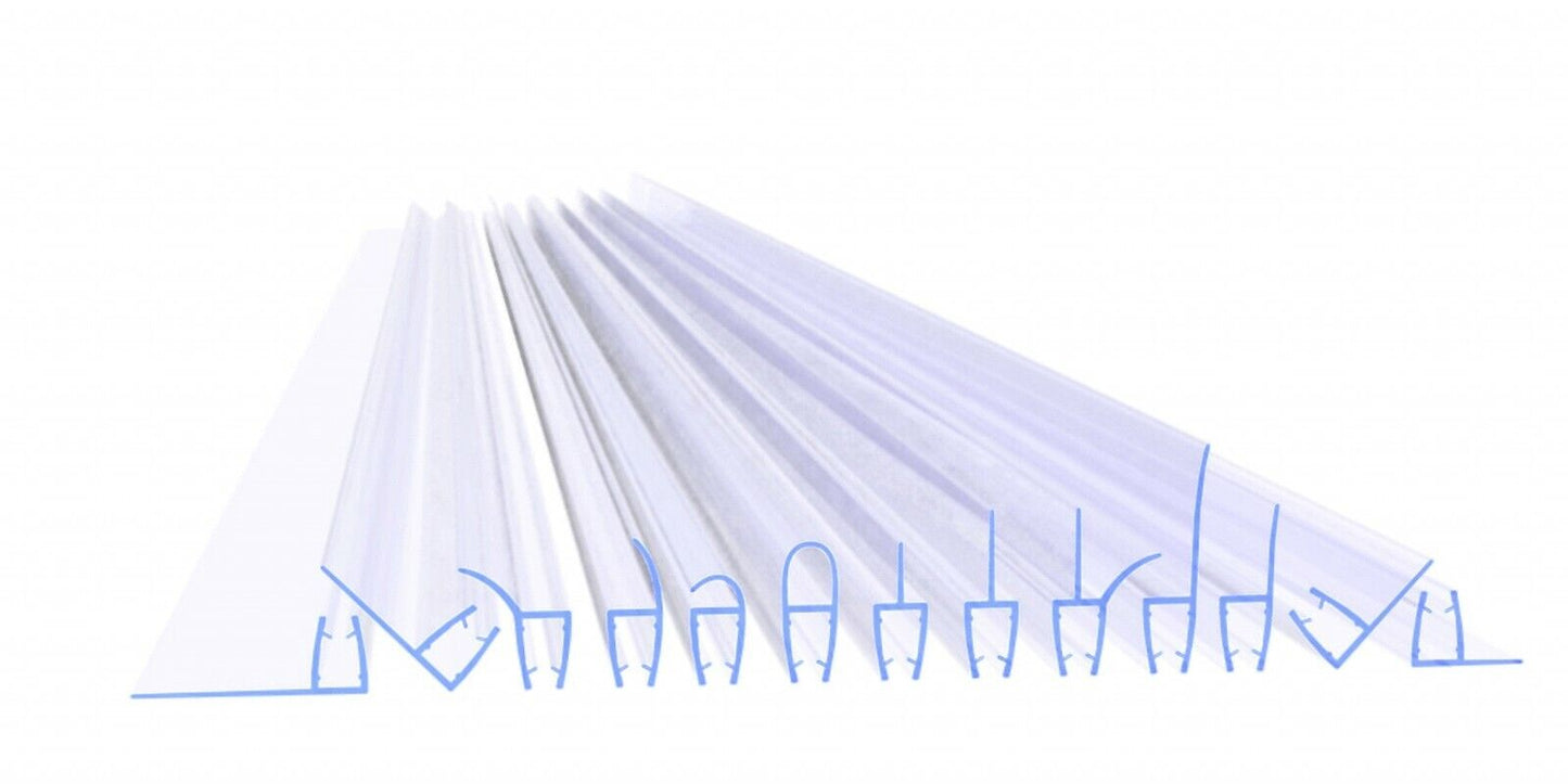 Duschdichtung Wasserabweiser Gerade PVC Ersatzdichtung für Dusche Typ: VA001-15 - Länge: 70 bis 200 cm - Glasstärke: 6 bis 8 mm, Dichtung Länge: 200 cm - Profil-Profi