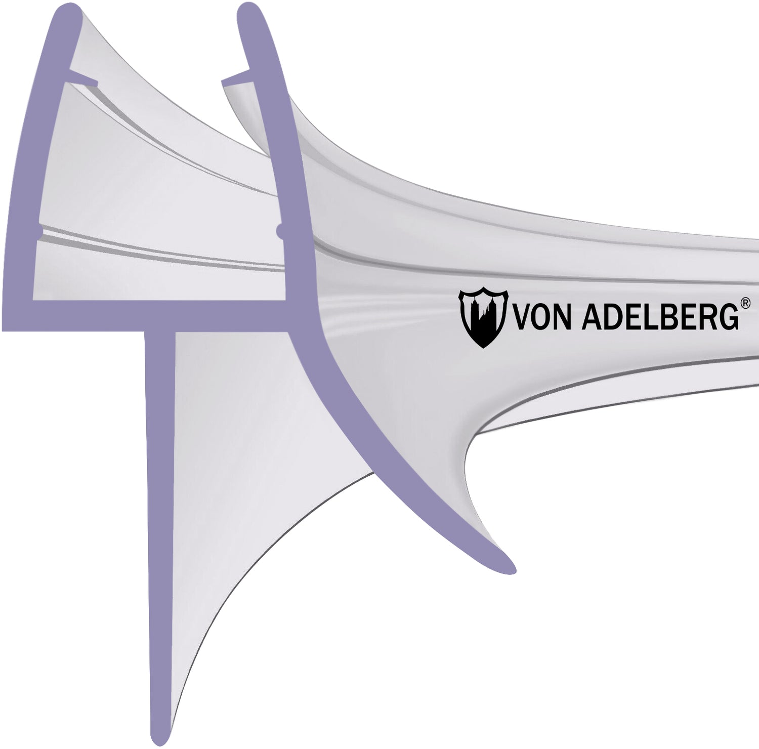 Duschtürdichtung Gebogen 100 cm Runddusche Viertelkreis Glasstärken  4 bis 6 mm - Profil-Profi