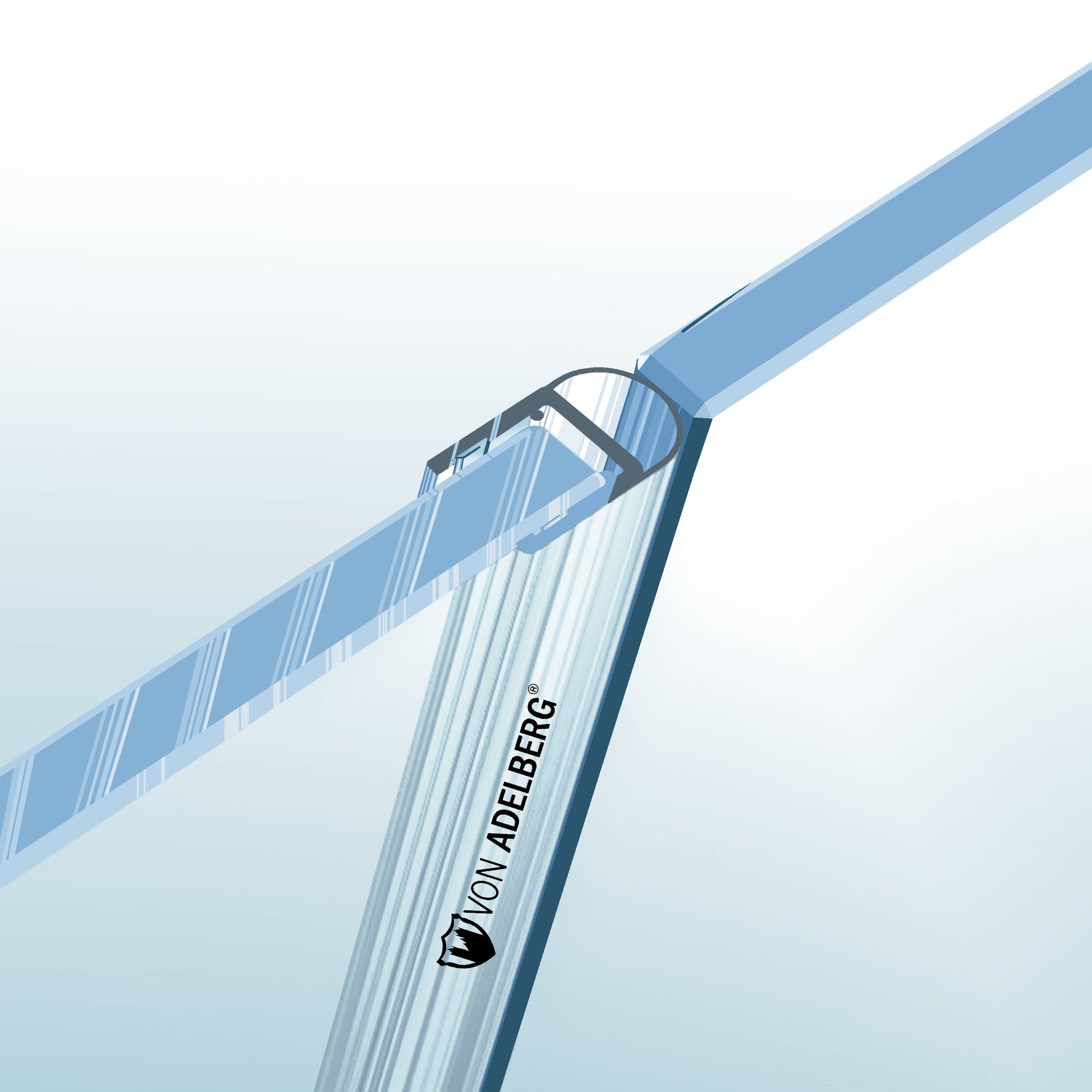 Duschdichtung Wasserabweiser Gerade PVC Ersatzdichtung für Dusche Typ: VA007 - Länge: 200 cm - Glasstärke: Für Glas von 9 bis 10 mm - Profil-Profi