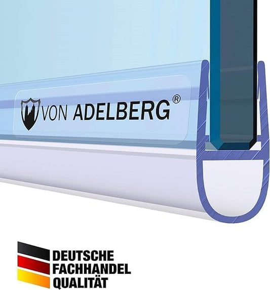 Duschdichtung Wasserabweiser Gerade PVC Ersatzdichtung für Dusche Typ: VA007 - Länge: 200 cm - Glasstärke: Für Glas von 9 bis 10 mm - Profil-Profi