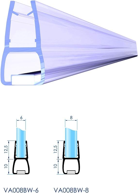 Magnet Duschdichtung Länge: 200 cm - Für Glasstärke: 6 bis 8 mm - Profil-Profi