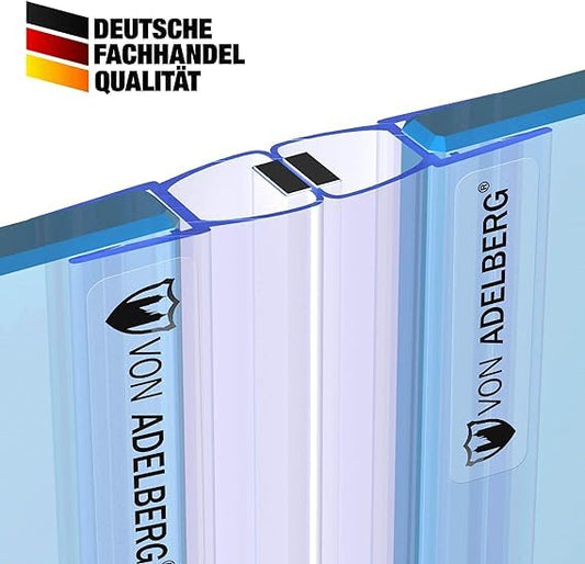Duschdichtung Magnetduschdichtung Wasserabweiser Ersatzdichtung für Duschtür 2 Stück - Länge: 200 cm - Für 6 bis 8 mm Glasstärke - Profil-Profi