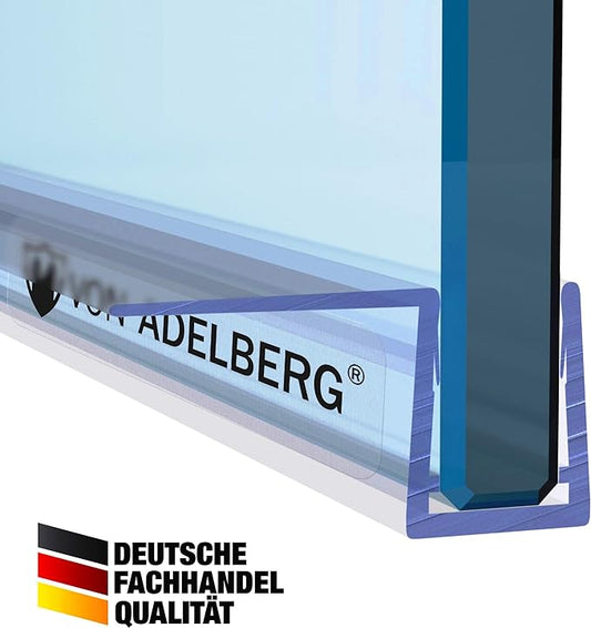 VON ADELBERG Duschdichtung Wasserabweiser Gerade PVC Ersatzdichtung für Dusche Typ: VA011 - Länge: 70 bis 200 cm - Glasstärke: 6 bis 8 mm, Länge:200 cm - Profil-Profi