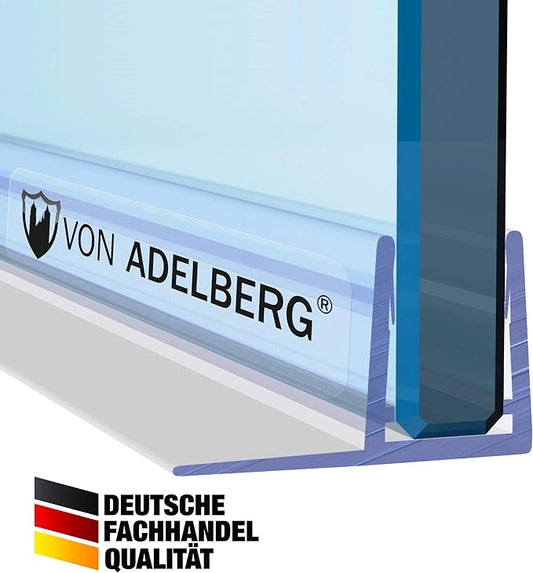 VON ADELBERG Duschdichtung Wasserabweiser Gerade PVC Ersatzdichtung für Dusche Typ: VA004-10 - Länge: 70 bis 200 cm - Glasstärke: 6 bis 8 mm, Länge:200 cm - Profil-Profi