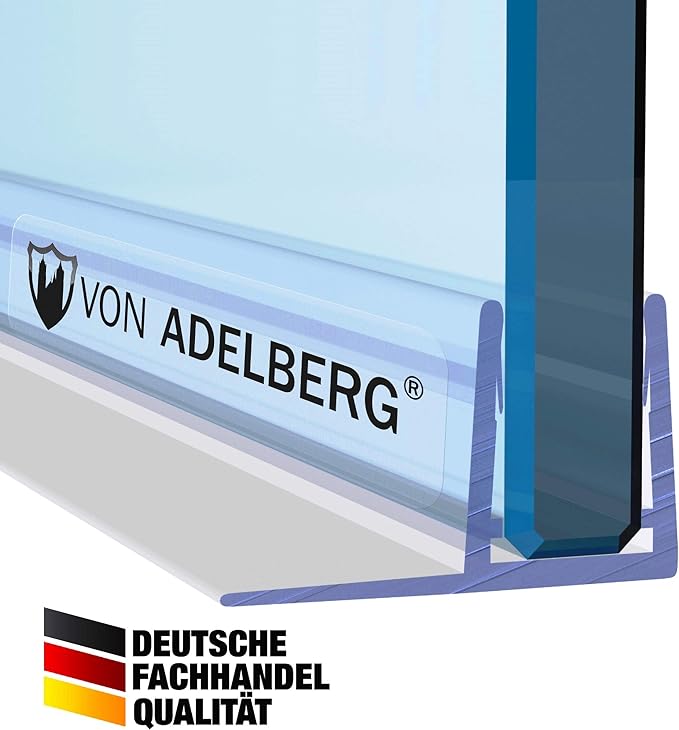 Von VON ADELBERG Duschdichtung Wasserabweiser Gerade PVC Ersatzdichtung für Dusche Typ: VA004-10 - Länge: 70 bis 200 cm - Glasstärke: 9 bis 10 mm, Länge:200 cm - Profil-Profi