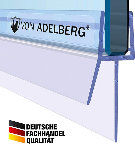 VON ADELBERG Duschdichtung Wasserabweiser Gerade PVC Ersatzdichtung für Dusche Typ: VA006-20-11 - Länge: 40 bis 200 cm - Glasstärke: 5 bis 8 mm - Profil-Profi
