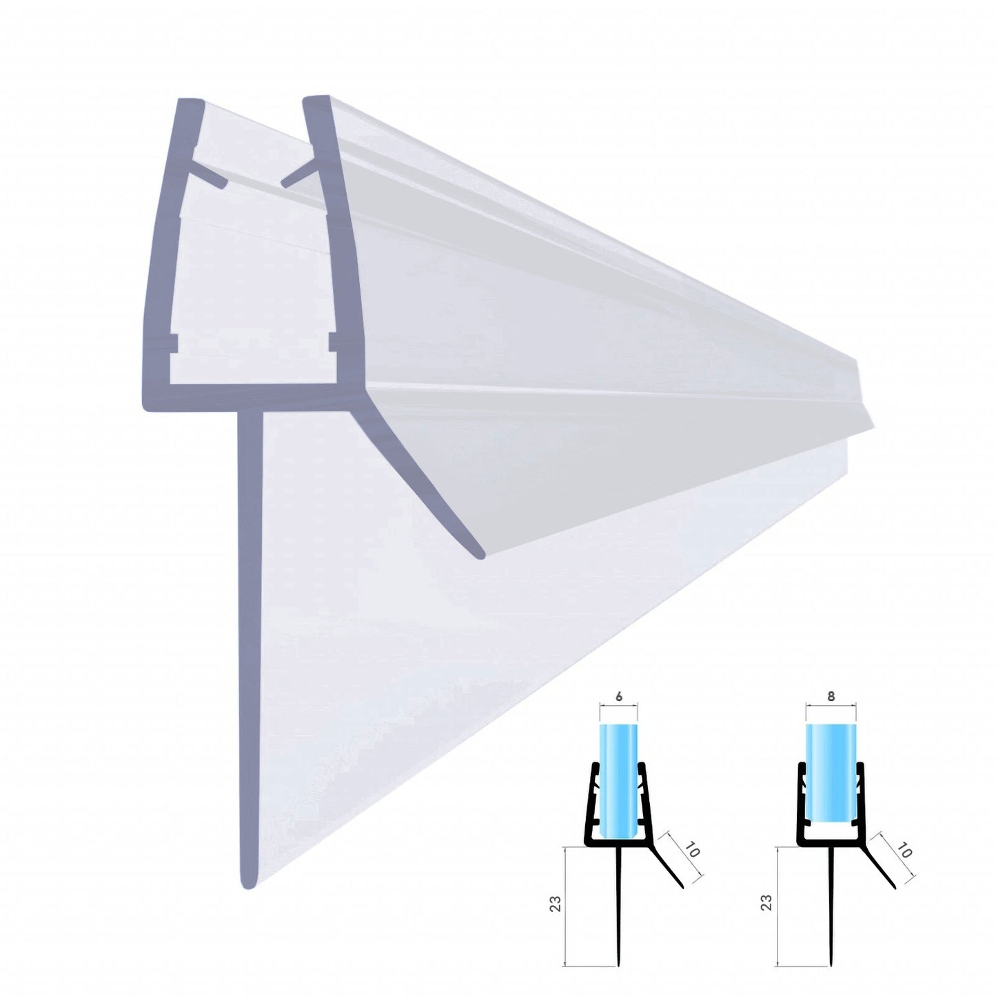 Duschdichtung VA006‑23‑10 | Glas 6–8 mm | Länge 70–200 cm - Profil-Profi