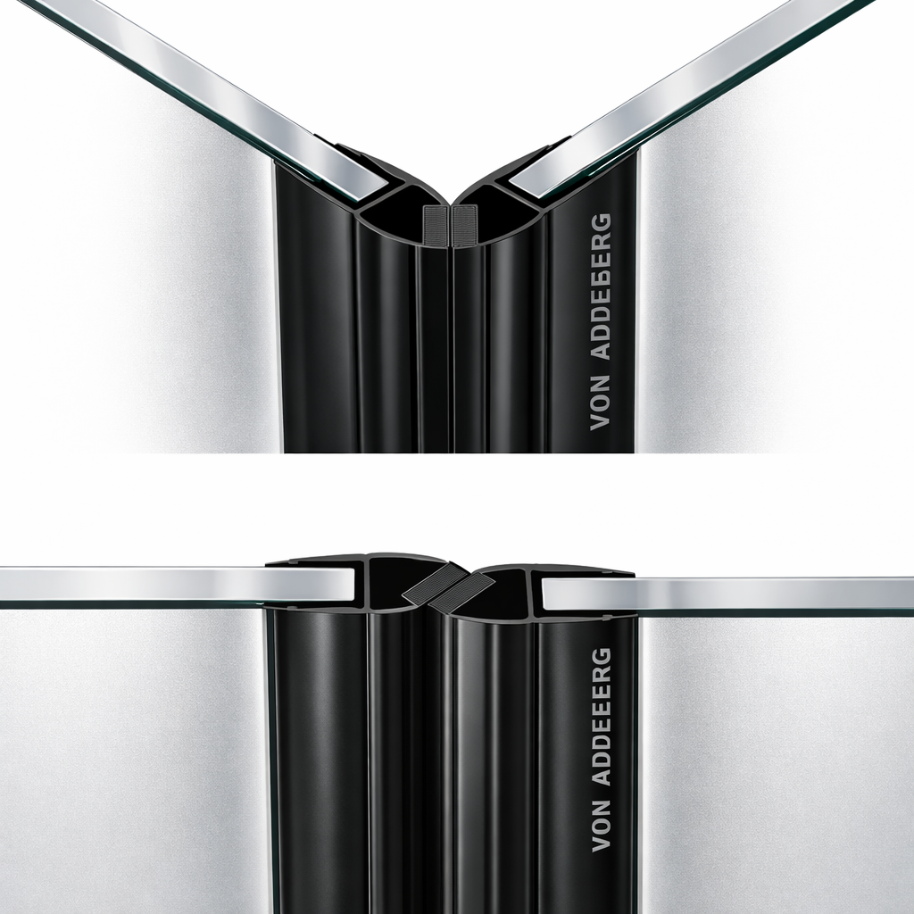 2 Magnetische Duschdichtungen Schwarz 90 Grad I Für Glasstärken 6 bis 8 mm Längen 180 bis 200 cm
