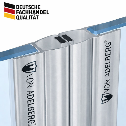 Magnetduschdichtung Silbergrau für Duschtüren - 2 Stück im Set - Für Glasstärken 6 bis 8 mm - Profil-Profi