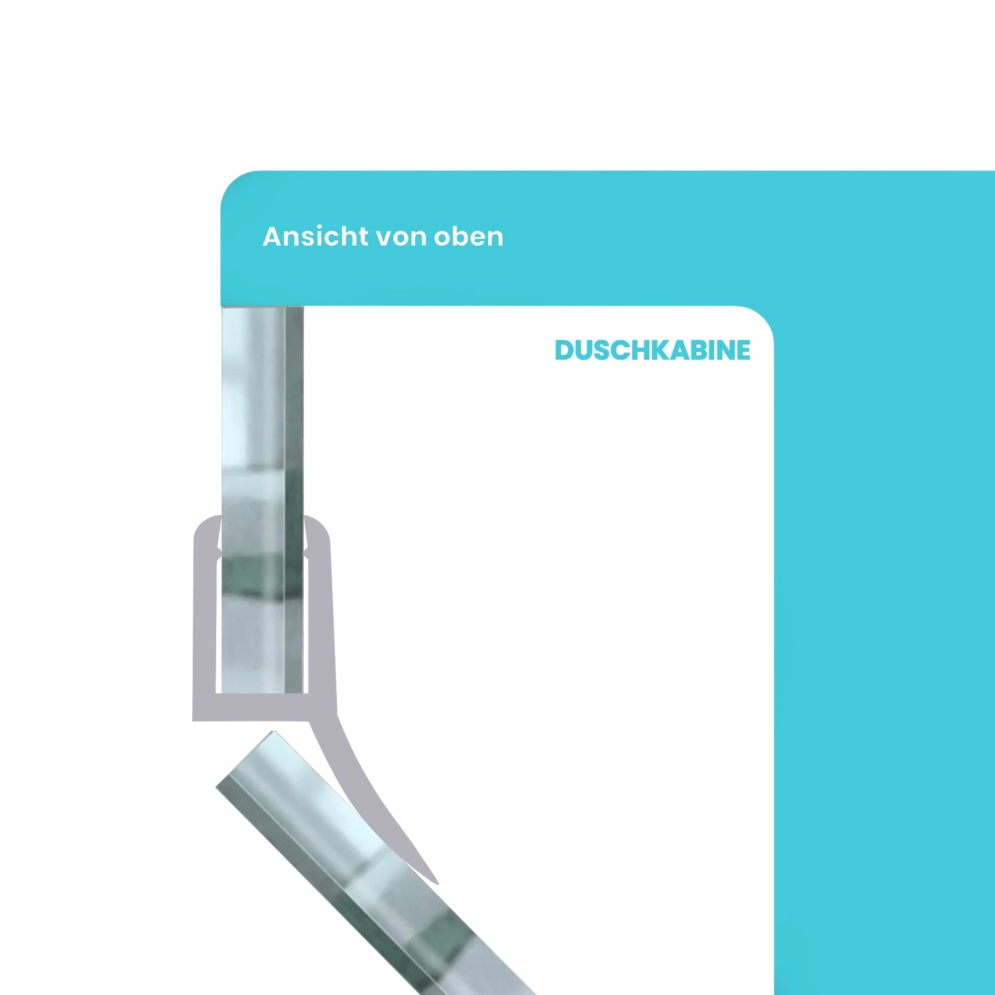 Anschlagdichtung 135 Grad für 6 bis 8 mm Glasstärke, Eckprofil - Profil-Profi