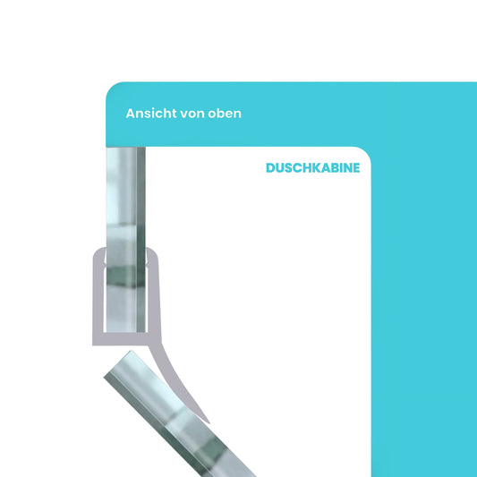 Anschlagdichtung 135 Grad für 6 bis 8 mm Glasstärke, Eckprofil - Profil-Profi