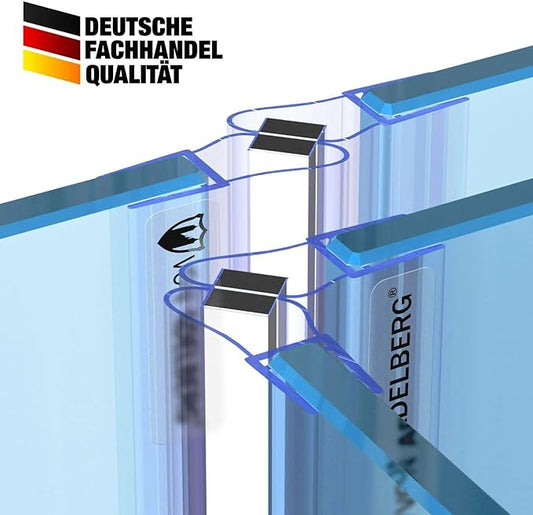 Magnetduschdichtung 90 Grad Winkel für Glasstärke 4 bis 6 mm, 2 Stück im Set - Profil-Profi