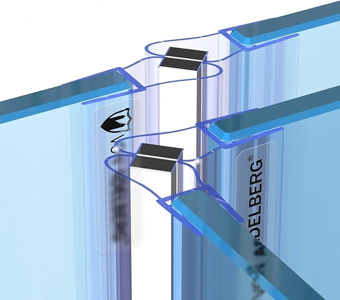Magnetduschdichtung 90 Grad Winkel für Glasstärke 4 bis 6 mm, 2 Stück im Set - Profil-Profi