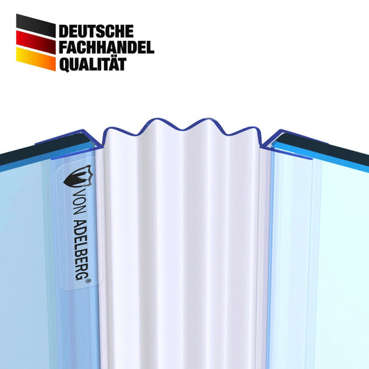 Wasserabweiser Ersatzdichtung Dusche VA006M - Länge: 200 cm - Für Glasstärke: 6 bis 8 mm - Profil-Profi