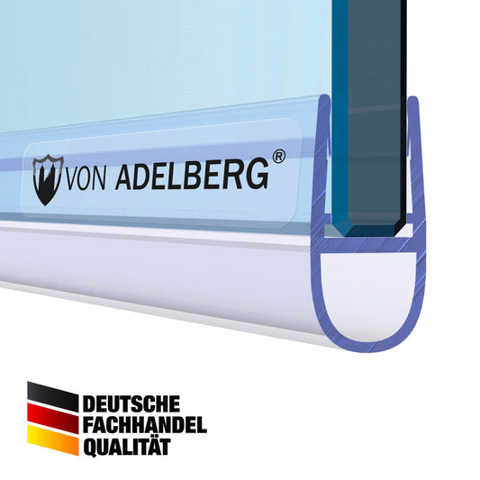 Duschdichtung Wasserabweiser Gerade PVC Ersatzdichtung für Dusche Typ: VA007 - Länge: 200 cm - Glasstärke: Für Glas von 6 bis 8 mm - Profil-Profi
