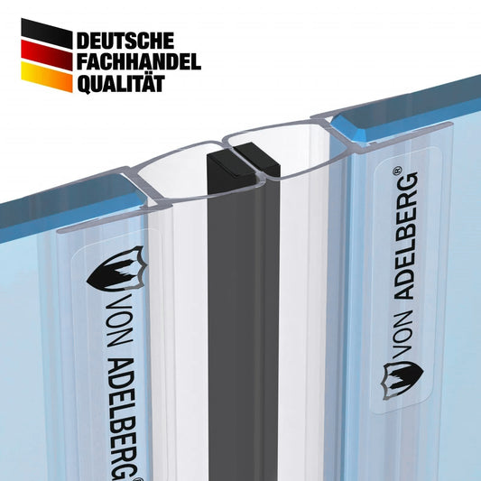 Magnetduschdichtung Transparent für Duschtür 2 Stück im Set Glasstärke 6 - 8 mm - Profil-Profi